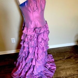 Angel Q ruffle iridescent gown